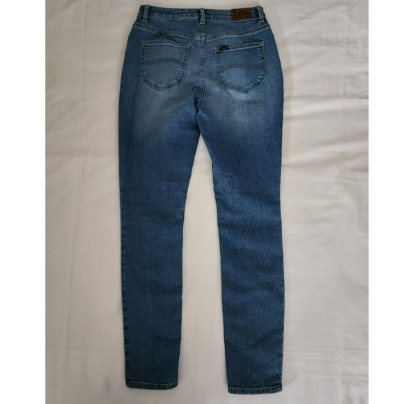 Lee Women's Heritage High Rise Slim Fit Skinny Denim Jeans Blue Size 8/Medium - Picture 6 of 14